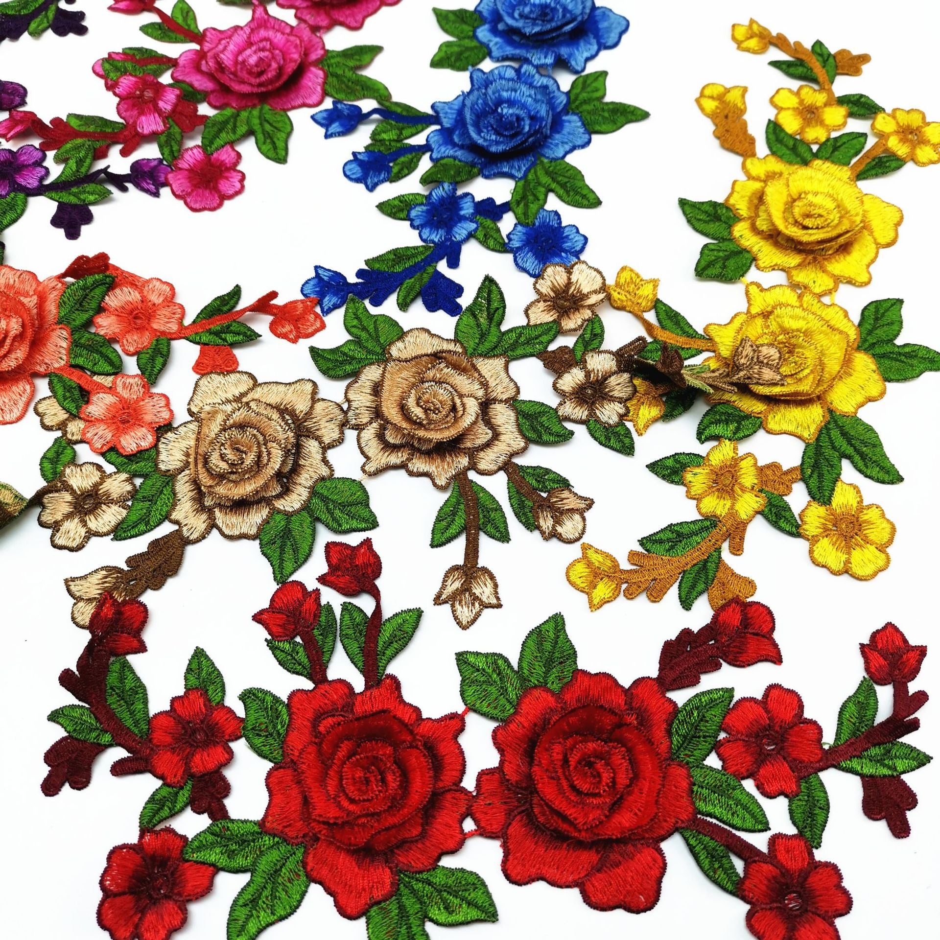 sew on 3D flower patches