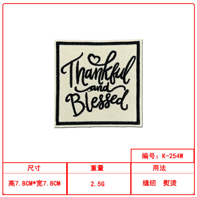 thankful and blessed patch