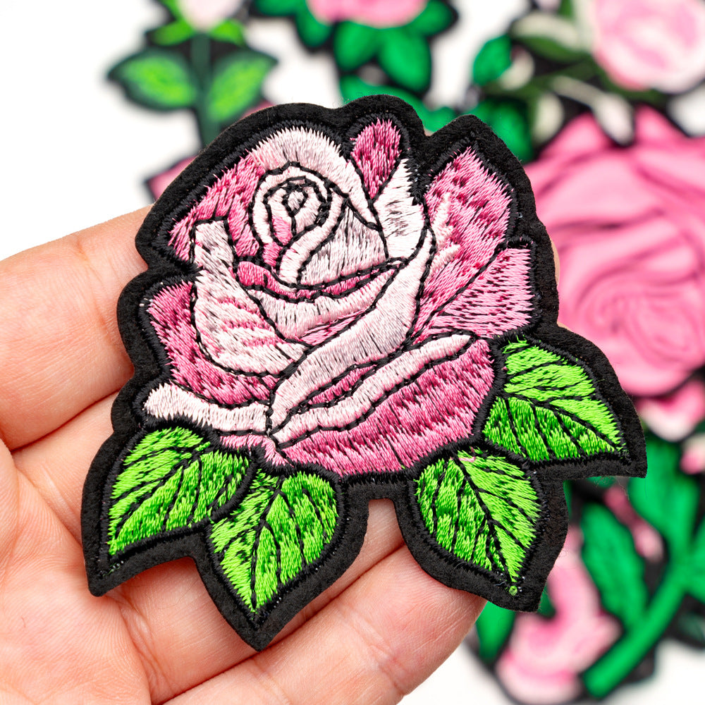 pink flower patches set
