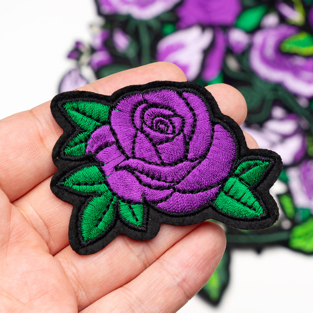 purple flower patches set
