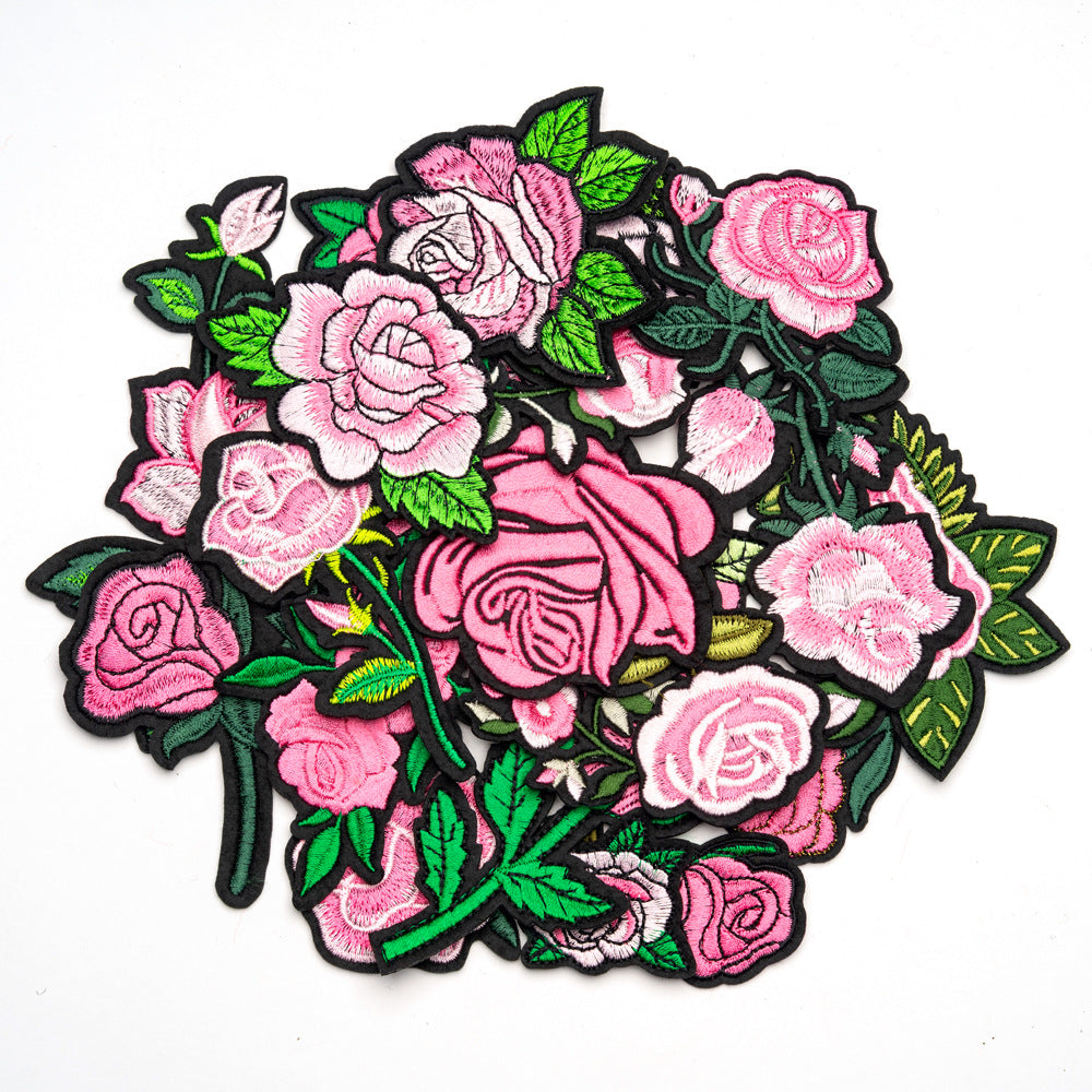 pink flower patches set